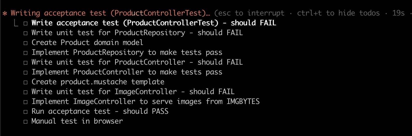 The Claude Code todo list