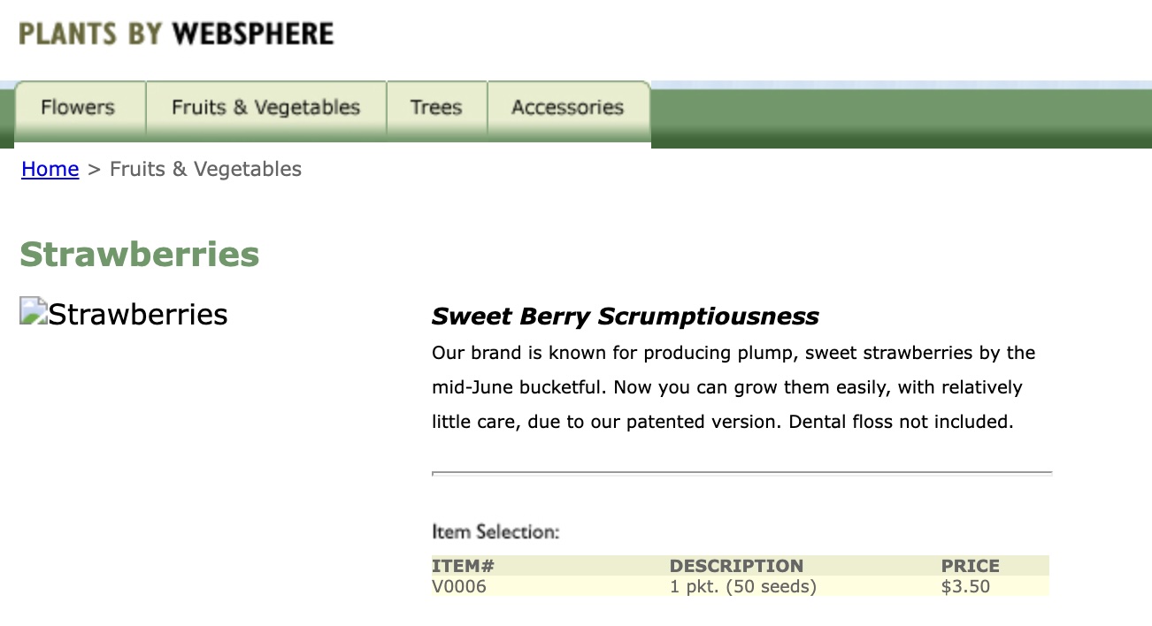 The product page for another product